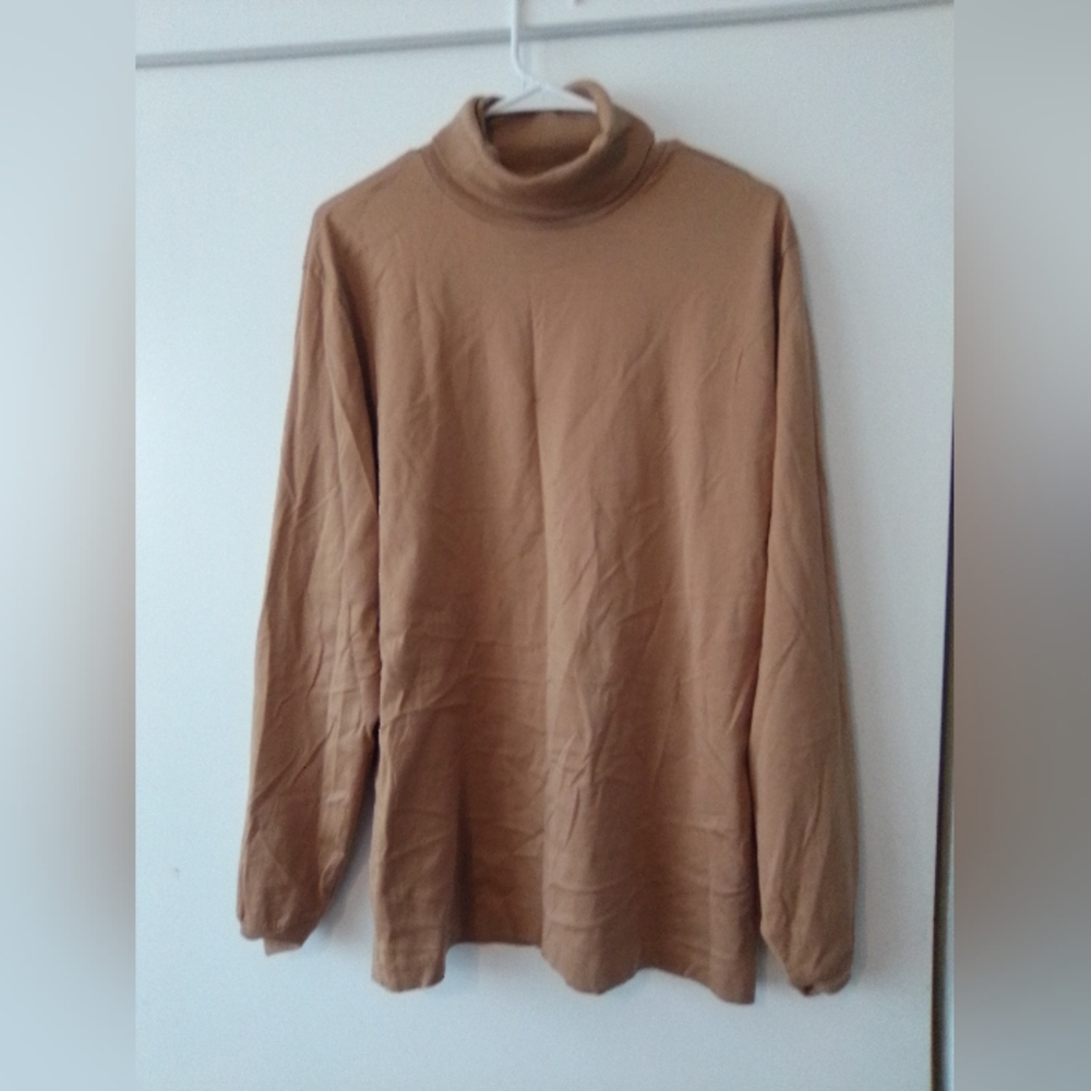 Lands' End Men's Turtleneck Sweater - Tan